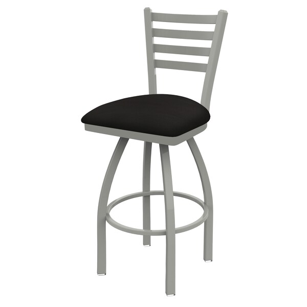 25" Swivel Counter Stool, Nickel Finish, Canter Espresso Seat